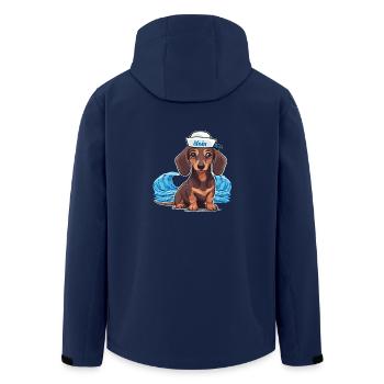 Dackel Hund Hunde Matrose maritim Hund - Recycelte Männer Softshell-Jacke von Stanley/Stella - Navy - Hinten - AI Model Male 185 light (185cm)