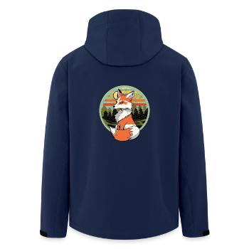 Retro Fuchs Füchse Vintage 80er 90er Füchsin - Recycelte Männer Softshell-Jacke von Stanley/Stella - Navy - Hinten - AI Model Male 185 light (185cm)