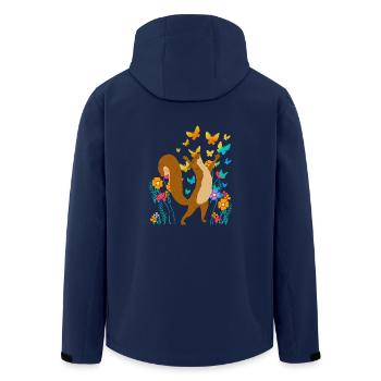 Eichhörnchen Frühling Schmetterlinge Insekten - Recycelte Männer Softshell-Jacke von Stanley/Stella - Navy - Hinten - AI Model Male 185 light (185cm)