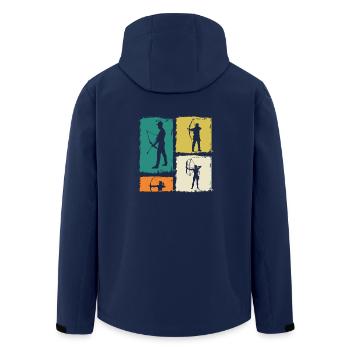 Bogenschießen - Recycelte Männer Softshell-Jacke von Stanley/Stella - Navy - Hinten - AI Model Male 185 light (185cm)