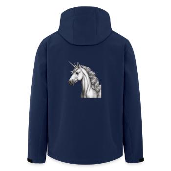 Pferd Einhorn Fabelwesen Pferde Einhörner - Recycelte Männer Softshell-Jacke von Stanley/Stella - Navy - Hinten - AI Model Male 185 light (185cm)