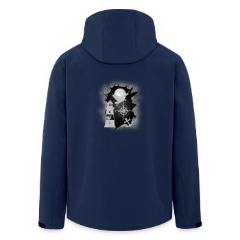 maritime, phare, boussole, ancre, mouette, marin - Veste softshell homme en polyester recyclé Stanley/Stella - marine - Dos - AI Model Male 185 light (185cm)