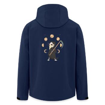 Halloween, Peste, Mort, Faucheuse, Lune, Mystique - Veste softshell homme en polyester recyclé Stanley/Stella - marine - Dos - AI Model Male 185 light (185cm)