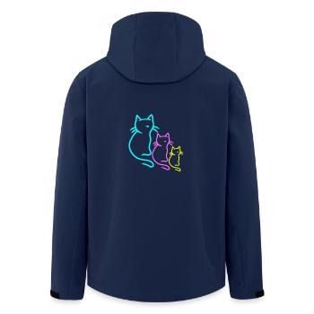 Cats, Cat, Child, Children, Baby, Toddlers, 80s - Men’s Recycled Softshell Jacket by Stanley/Stella - navy - Back - AI Model Male 185 light (185cm)