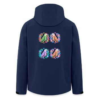 exotisch Vögel Vogel Papagei Papageien - Recycelte Männer Softshell-Jacke von Stanley/Stella - Navy - Hinten - AI Model Male 185 light (185cm)