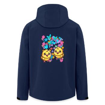 Happy Easter Flowers Chick Child Kids Baby Flower - Men’s Recycled Softshell Jacket by Stanley/Stella - navy - Back - AI Model Male 185 light (185cm)