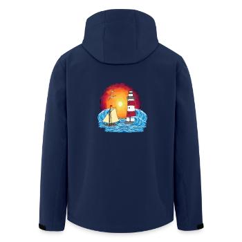 maritim Segelschiff Leuchtturm Schiff Schiffe - Recycelte Männer Softshell-Jacke von Stanley/Stella - Navy - Hinten - AI Model Male 185 light (185cm)