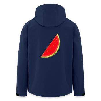 Melon, Melons, Été, Fruit, Fruit - Veste softshell homme en polyester recyclé Stanley/Stella - marine - Dos - AI Model Male 185 light (185cm)