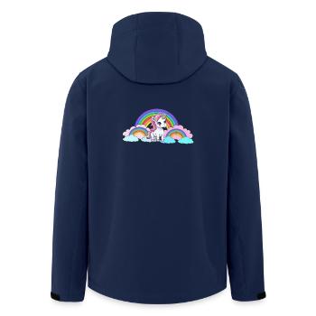 Rainbow Unicorn Unicorns Horse Horses Kids - Men’s Recycled Softshell Jacket by Stanley/Stella - navy - Back - AI Model Male 185 light (185cm)