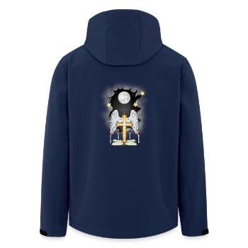 Croix d’église Croix Crucifix - Veste softshell homme en polyester recyclé Stanley/Stella - marine - Dos - AI Model Male 185 light (185cm)