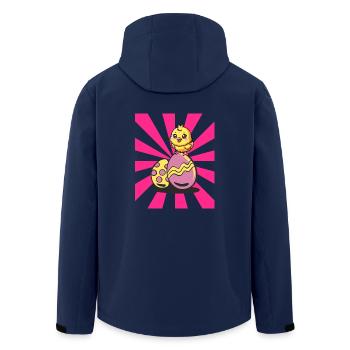 Retro Easter Chicks Easter Eggs Chicken Chickens Kids - Men’s Recycled Softshell Jacket by Stanley/Stella - navy - Back - AI Model Male 185 light (185cm)