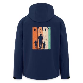 Dad Hoch 2 Vater Tochter Sohn Retro Geschenk - Recycelte Männer Softshell-Jacke von Stanley/Stella - Navy - Hinten - AI Model Male 185 light (185cm)