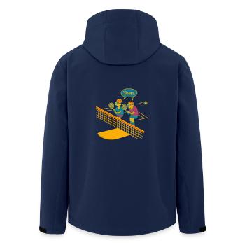 Witziges Doppel Tennis Motiv Geschenk Kollege Team - Recycelte Männer Softshell-Jacke von Stanley/Stella - Navy - Hinten - AI Model Male 185 light (185cm)