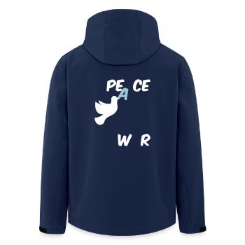 Stop War Peace Statement with Dove of Peace - Men’s Recycled Softshell Jacket by Stanley/Stella - navy - Back - AI Model Male 185 light (185cm)