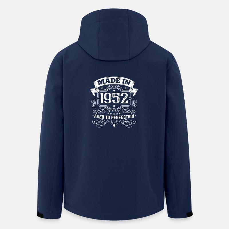 Geburtstag 1952 Hergestellt in 1952 - Recycelte Männer Softshell-Jacke von Stanley/Stella - Navy