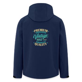 Geburtstag zur Perfektion gereift Jahrgang - Recycelte Männer Softshell-Jacke von Stanley/Stella - Navy - Hinten - AI Model Male 185 light (185cm)