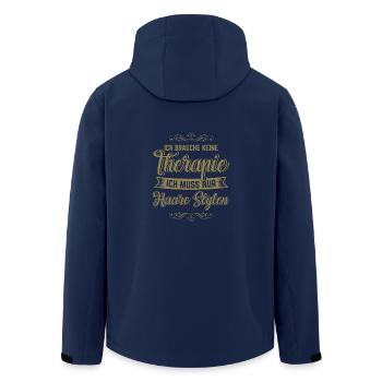 Ich brauche keine Therapie ich muss nur Haare - Recycelte Männer Softshell-Jacke von Stanley/Stella - Navy - Hinten - AI Model Male 185 light (185cm)