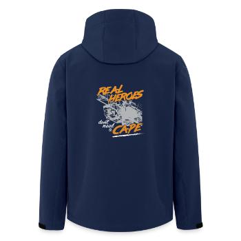 Kranführer Sprüche Kran echte Helden - Recycelte Männer Softshell-Jacke von Stanley/Stella - Navy - Hinten - AI Model Male 185 light (185cm)