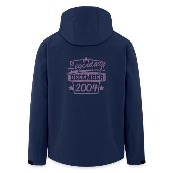 Legendary since December 2004 Retro Sayings - Men’s Recycled Softshell Jacket by Stanley/Stella - navy - Back - AI Model Male 185 light (185cm)