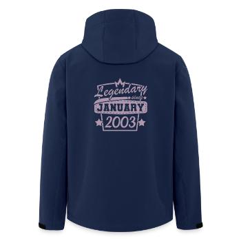 20e anniversaire 20 ans Janvier 2003 - Veste softshell homme en polyester recyclé Stanley/Stella - marine - Dos - AI Model Male 185 light (185cm)