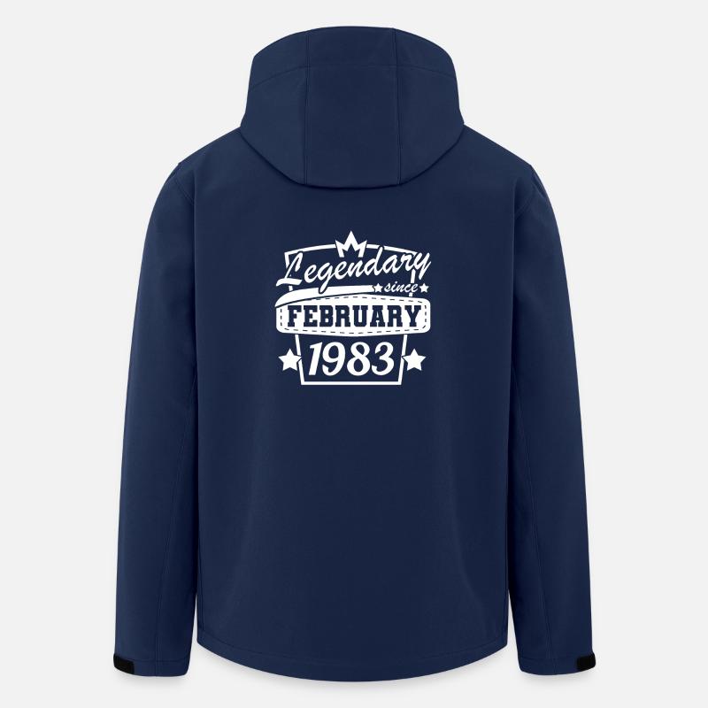 Février 1983 Anniversaire Rétro - Veste softshell homme en polyester recyclé Stanley/Stella - marine