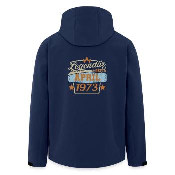 Legendär seit April 1973 geburtstag retro Sprüche - Recycelte Männer Softshell-Jacke von Stanley/Stella - Navy - Hinten - AI Model Male 185 light (185cm)