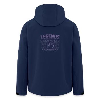 vintage 1973 birthday legend vintage with - Men’s Recycled Softshell Jacket by Stanley/Stella - navy - Back - AI Model Male 185 light (185cm)
