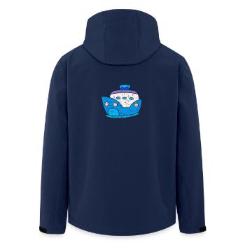 Cute Kawaii Cruise Ship Cruise - Men’s Recycled Softshell Jacket by Stanley/Stella - navy - Back - AI Model Male 185 light (185cm)