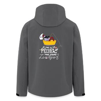 pêche pêcheur bateau barque poisson voilier ancre - Veste softshell homme en polyester recyclé Stanley/Stella - charbon - Dos - AI Model Male 185 light (185cm)