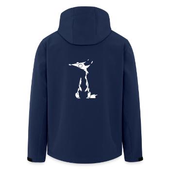 White Fox no 3 - Men’s Recycled Softshell Jacket by Stanley/Stella - navy - Back - AI Model Male 185 light (185cm)