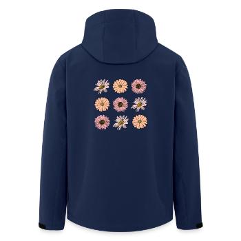Flower pastel flower flowers pastel flowers lilac - Men’s Recycled Softshell Jacket by Stanley/Stella - navy - Back - AI Model Male 185 light (185cm)