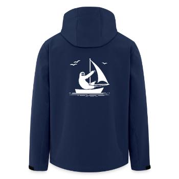 Faultier Segelboot Segeln Minimalistisch - Recycelte Männer Softshell-Jacke von Stanley/Stella - Navy - Hinten - AI Model Male 185 light (185cm)