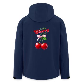 I'm the Cherry on Top - Kirschen mit rosa Schleife - Recycelte Männer Softshell-Jacke von Stanley/Stella - Navy - Hinten - AI Model Male 185 light (185cm)