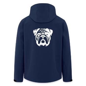 Bulldog tête de chien silhouette minimaliste - Veste softshell homme en polyester recyclé Stanley/Stella - marine - Dos - AI Model Male 185 light (185cm)