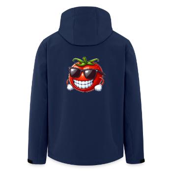 Cool Tomato Sunglasses Red Fruit Funny - Men’s Recycled Softshell Jacket by Stanley/Stella - navy - Back - AI Model Male 185 light (185cm)