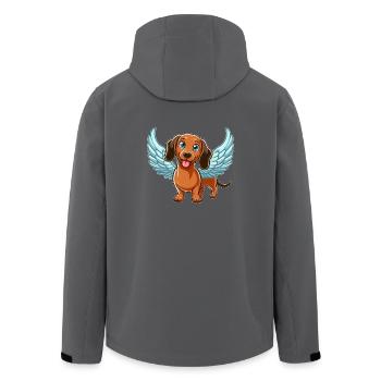 Dackel Engel Süßer Cartoon mit Flügeln - Recycelte Männer Softshell-Jacke von Stanley/Stella - Anthrazit - Hinten - AI Model Male 185 light (185cm)