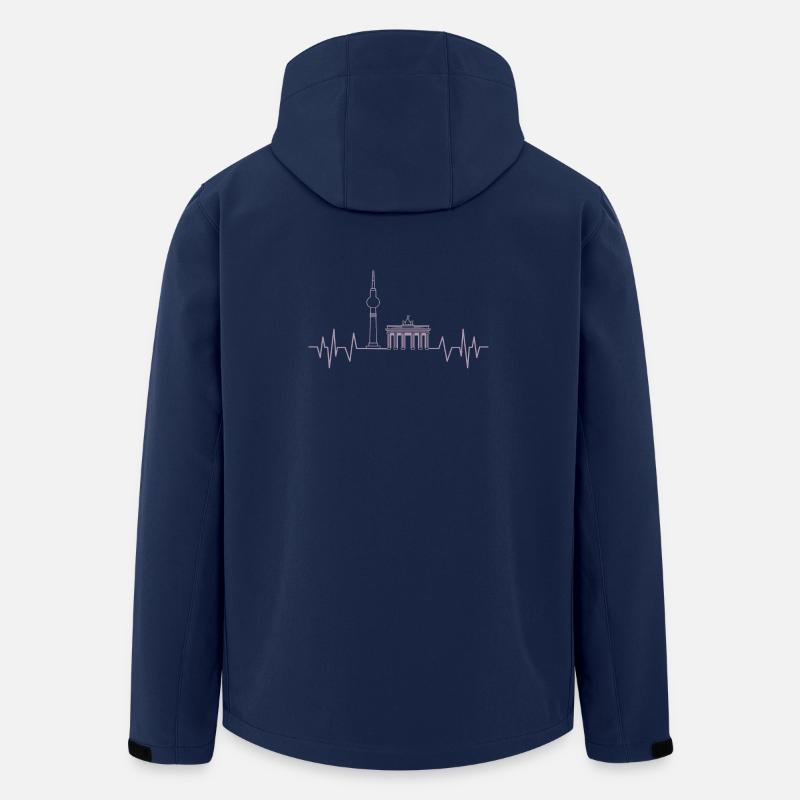 Berlin Herzschlag Design Fernsehturm und - Recycelte Männer Softshell-Jacke von Stanley/Stella - Navy
