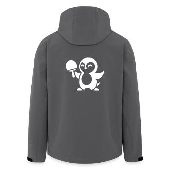 Silhouette de ping-pong pingouin minimaliste - Veste softshell homme en polyester recyclé Stanley/Stella - charbon - Dos - AI Model Male 185 light (185cm)