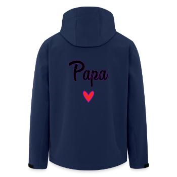 DAD. FATHER'S DAY. HAPPY FATHER'S DAY. HAPPY BIRTHDAY. - Men’s Recycled Softshell Jacket by Stanley/Stella - navy - Back - AI Model Male 185 light (185cm)