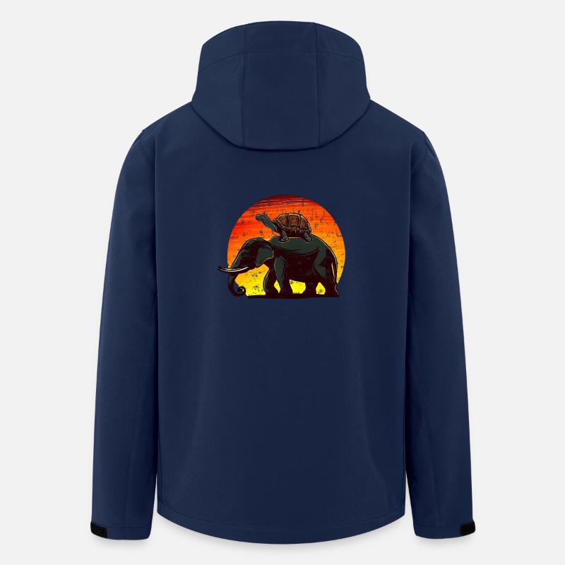 Elefant Schildkröte Sunset Design - Recycelte Männer Softshell-Jacke von Stanley/Stella - Navy