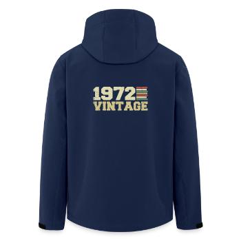 1972 Birthday Gift 1972 Vintage 1972 Gift - Men’s Recycled Softshell Jacket by Stanley/Stella - navy - Back - AI Model Male 185 light (185cm)