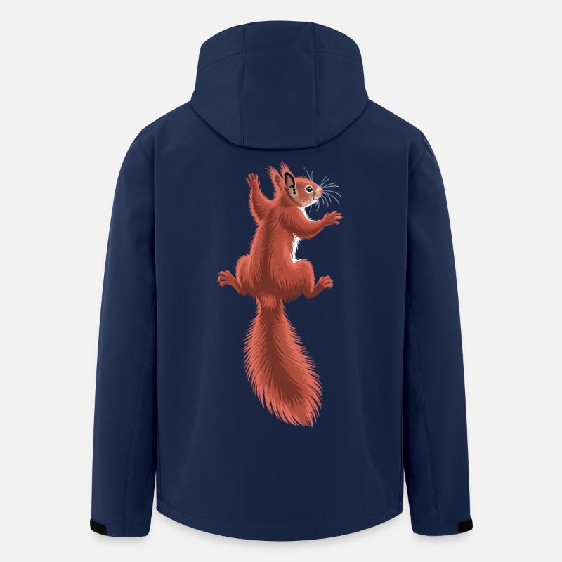 Süßes kletterndes rotes Eichhörnchen - Recycelte Männer Softshell-Jacke von Stanley/Stella - Navy