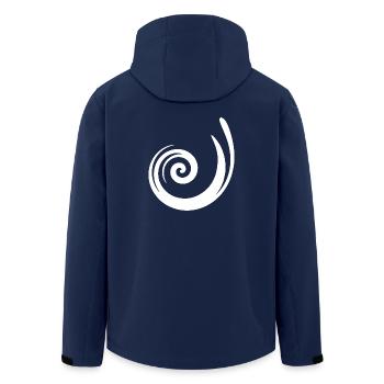 Pattern White Gift Christmas - Men’s Recycled Softshell Jacket by Stanley/Stella - navy - Back - AI Model Male 185 light (185cm)