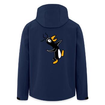 Verrückter Pinguin läuft dumm guckt doof albern - Recycelte Männer Softshell-Jacke von Stanley/Stella - Navy - Hinten - AI Model Male 185 light (185cm)