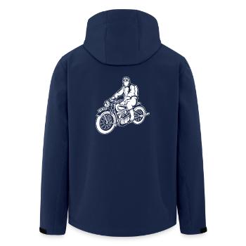 Chopper / Motorcycle 04_wei ß - Men’s Recycled Softshell Jacket by Stanley/Stella - navy - Back - AI Model Male 185 light (185cm)