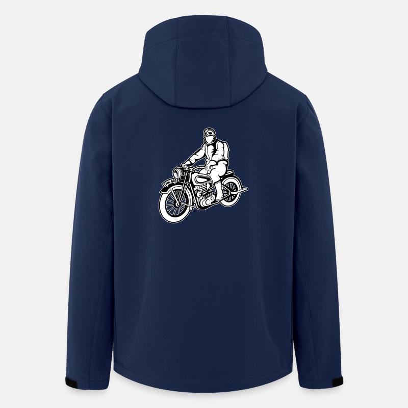 Chopper / Motorcycle 04_schwarz white - Men’s Recycled Softshell Jacket by Stanley/Stella - navy
