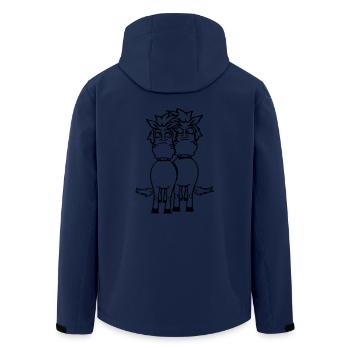 2 Horses Couple Funny Crazy Couple In Love - Men’s Recycled Softshell Jacket by Stanley/Stella - navy - Back - AI Model Male 185 light (185cm)
