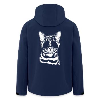 Bengal Cat Cool Sunglasses Cats Wilsigns - Men’s Recycled Softshell Jacket by Stanley/Stella - navy - Back - AI Model Male 185 light (185cm)