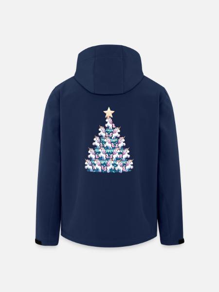 Einhorn Weihnachtsbaum Design - Recycelte Männer Softshell-Jacke von Stanley/Stella - Navy