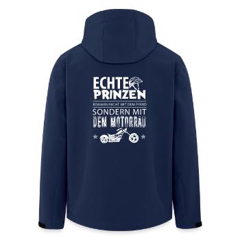 Biker Shirt Männer - Motorrad Prinz - Recycelte Männer Softshell-Jacke von Stanley/Stella - Navy - Hinten - AI Model Male 185 light (185cm)